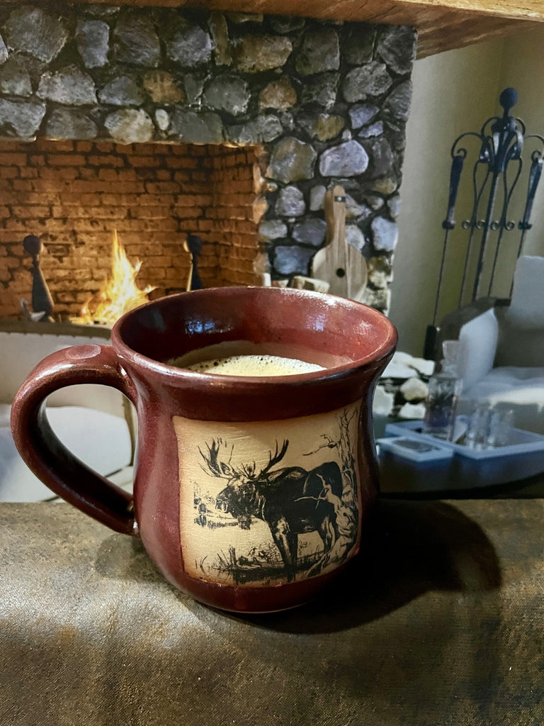 Wilderness Moose 14 oz handmade coffee mug - Your Western Decor