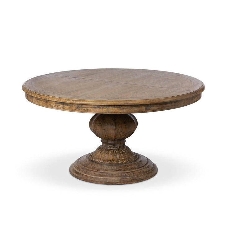 Rustic Extendable Pedestal Dining Table | Round Wood Table – Your ...