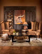 American made El Dorado Soul Axis & Leather Chairs in Living Room - Your Western Decor