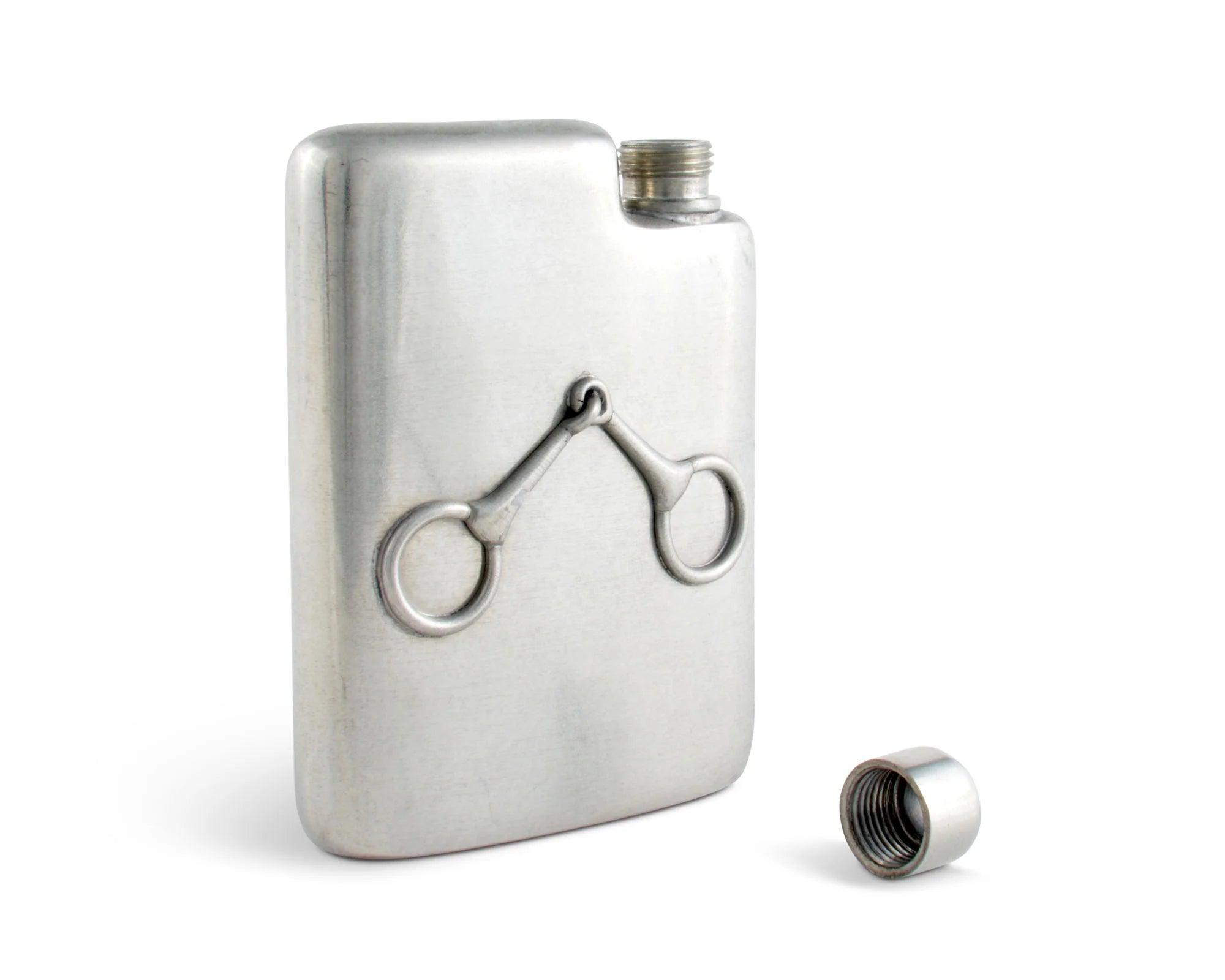 Snaffle Bit Pewter Flask - Your Western Decor