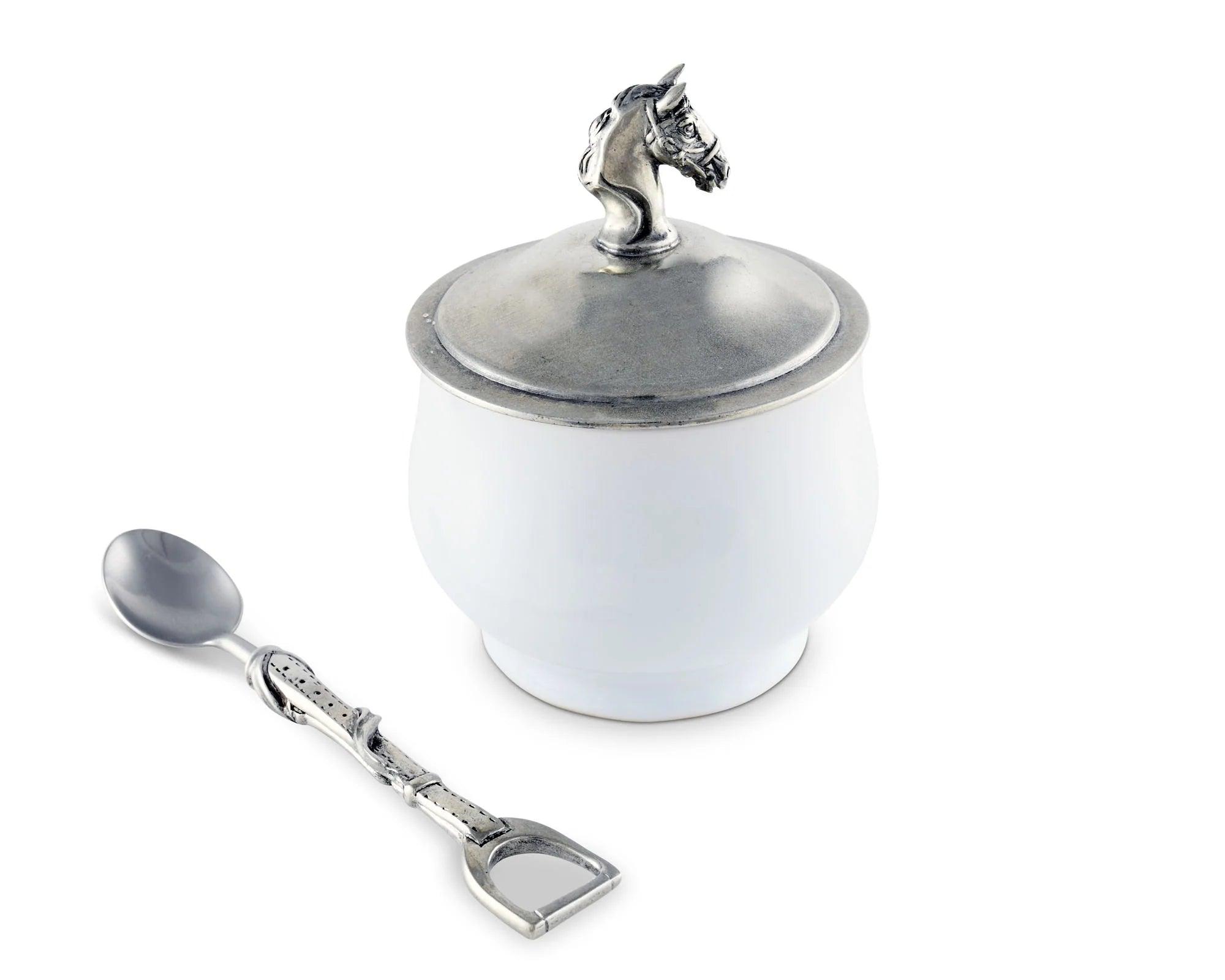 Equestrian Sugar Bowl and Spoon - Your Western Decor