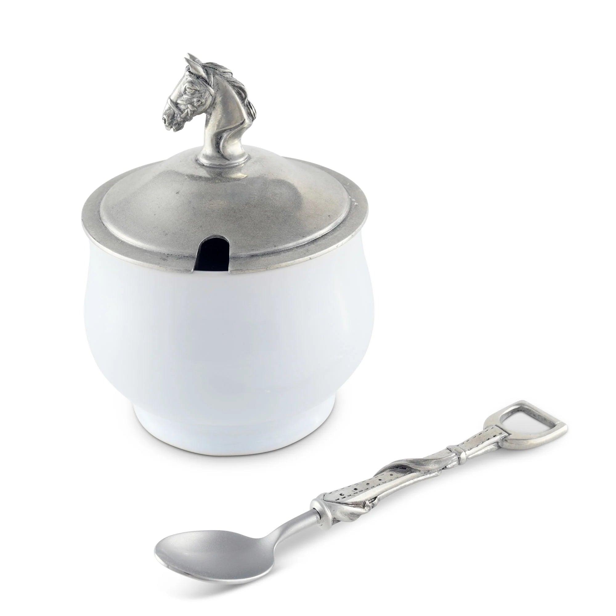 Equestrian Sugar Bowl and Spoon - Your Western Decor