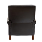 Espresso Canyon Leather chair back view in espresso brown genuine leather with smooth upholstered finish and structured silhouette
