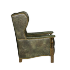 Side of green leather wingback leather armchair - Your Western Decor