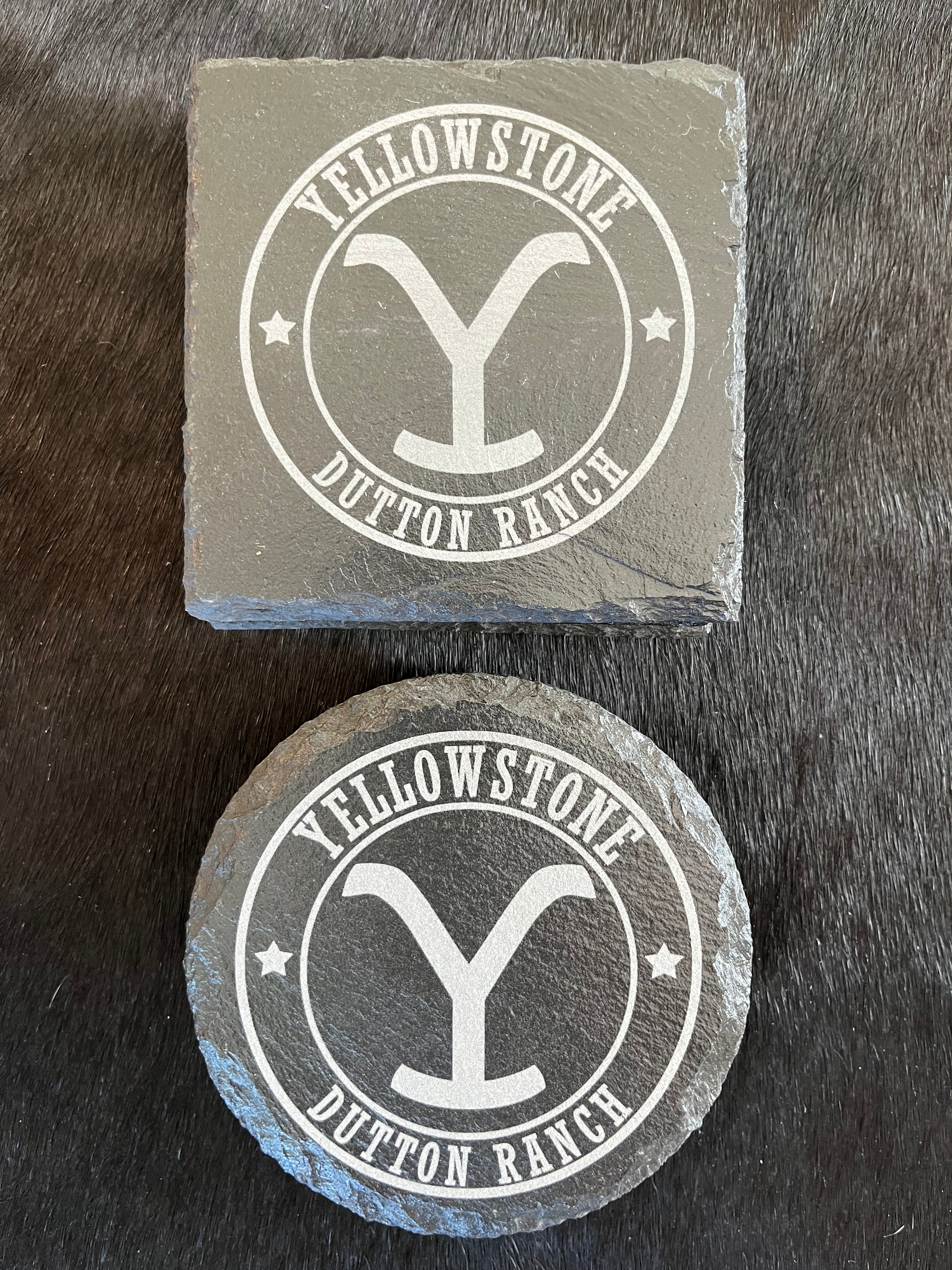 Yellowstone Engraved Slate Coasters - Your Western Decor