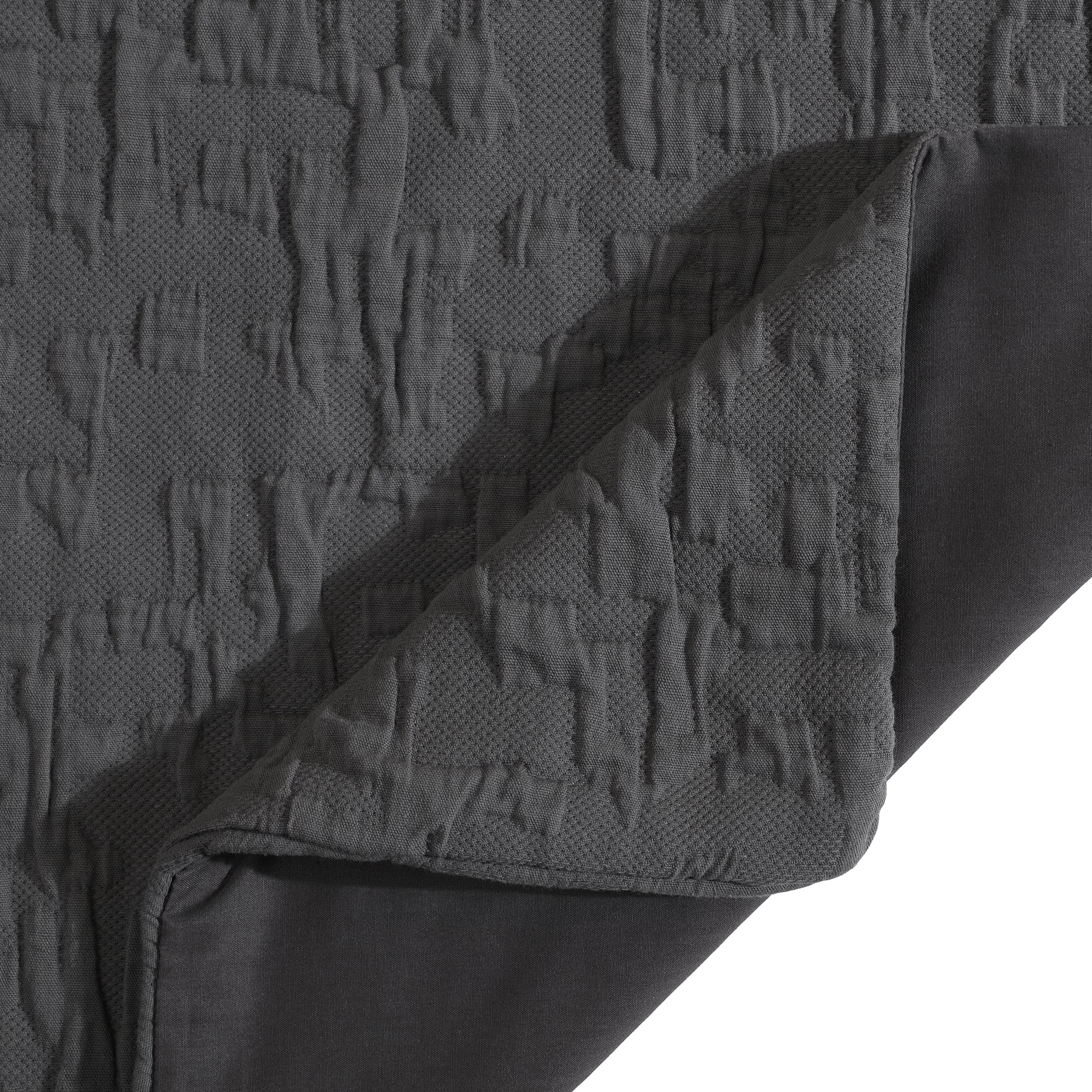 Textured gray fabric with a pattern on a white background