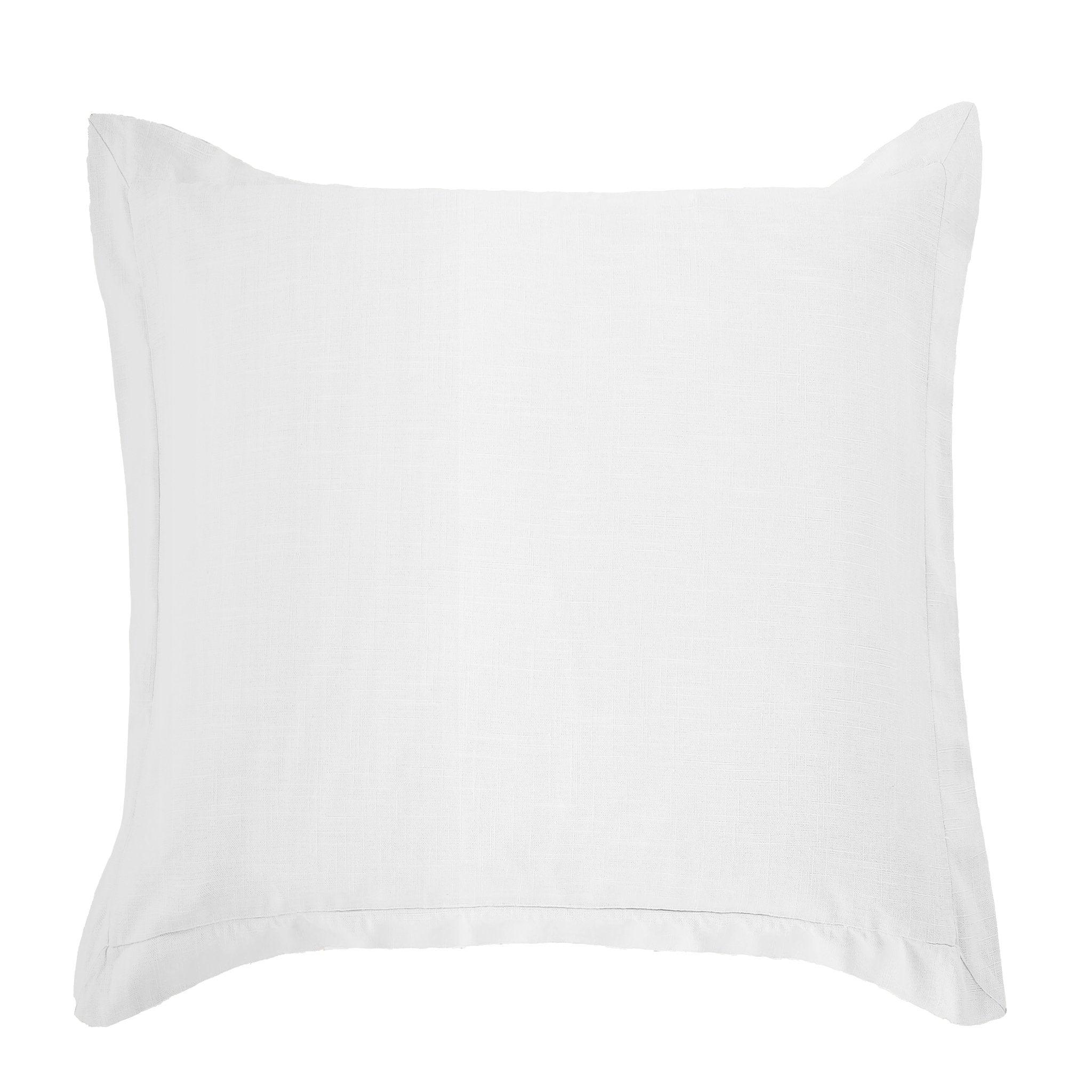 White  Washed Linen Tailored Luna Euro Sham - Your Western Decor