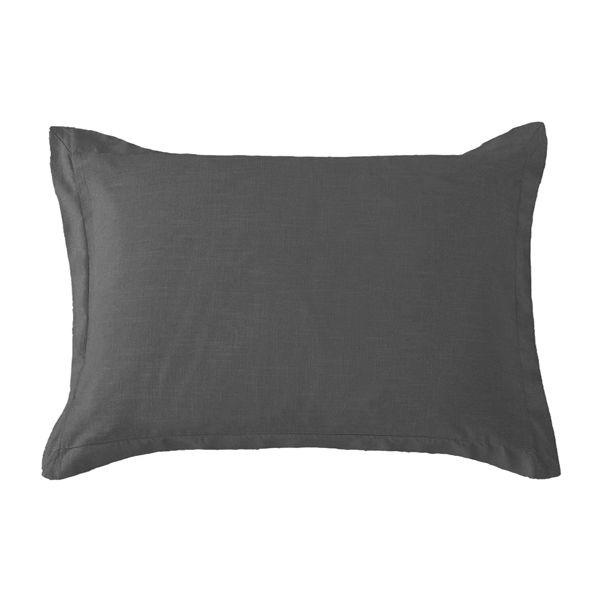 Slate Luna Washed Linen Tailored Pillow Sham - Your Western Decor