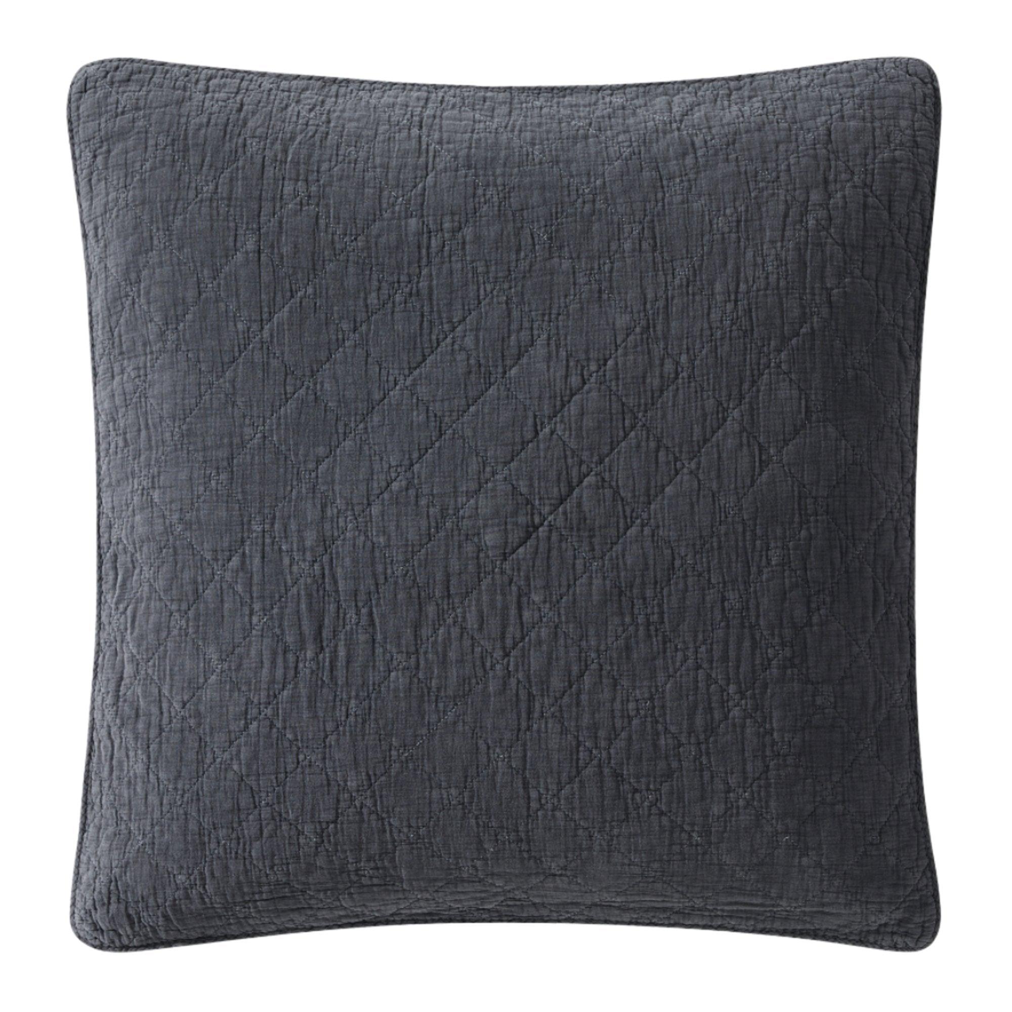 Charcoal Cotton Stonewashed Gauze Euro Sham - Your Western Decor