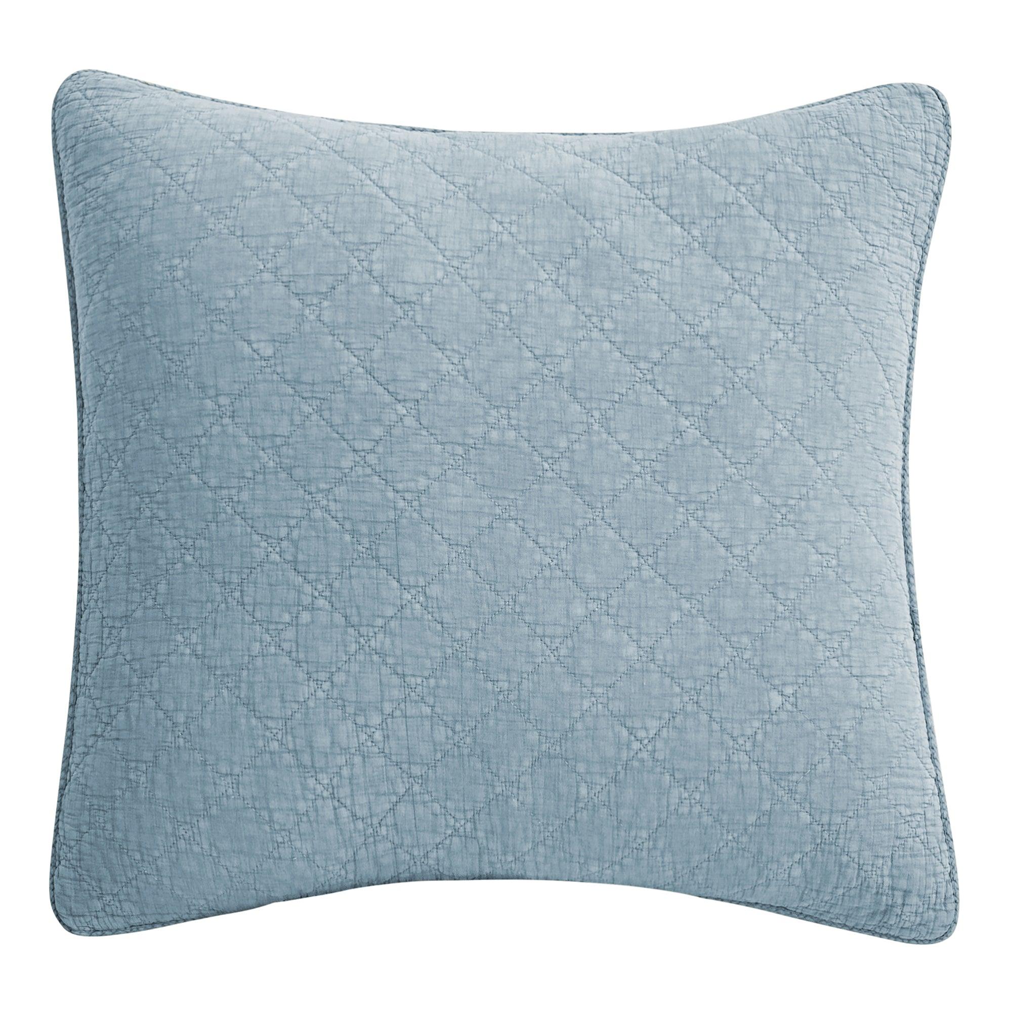 Mineral Blue Cotton Stonewashed Gauze Euro Sham - Your Western Decor