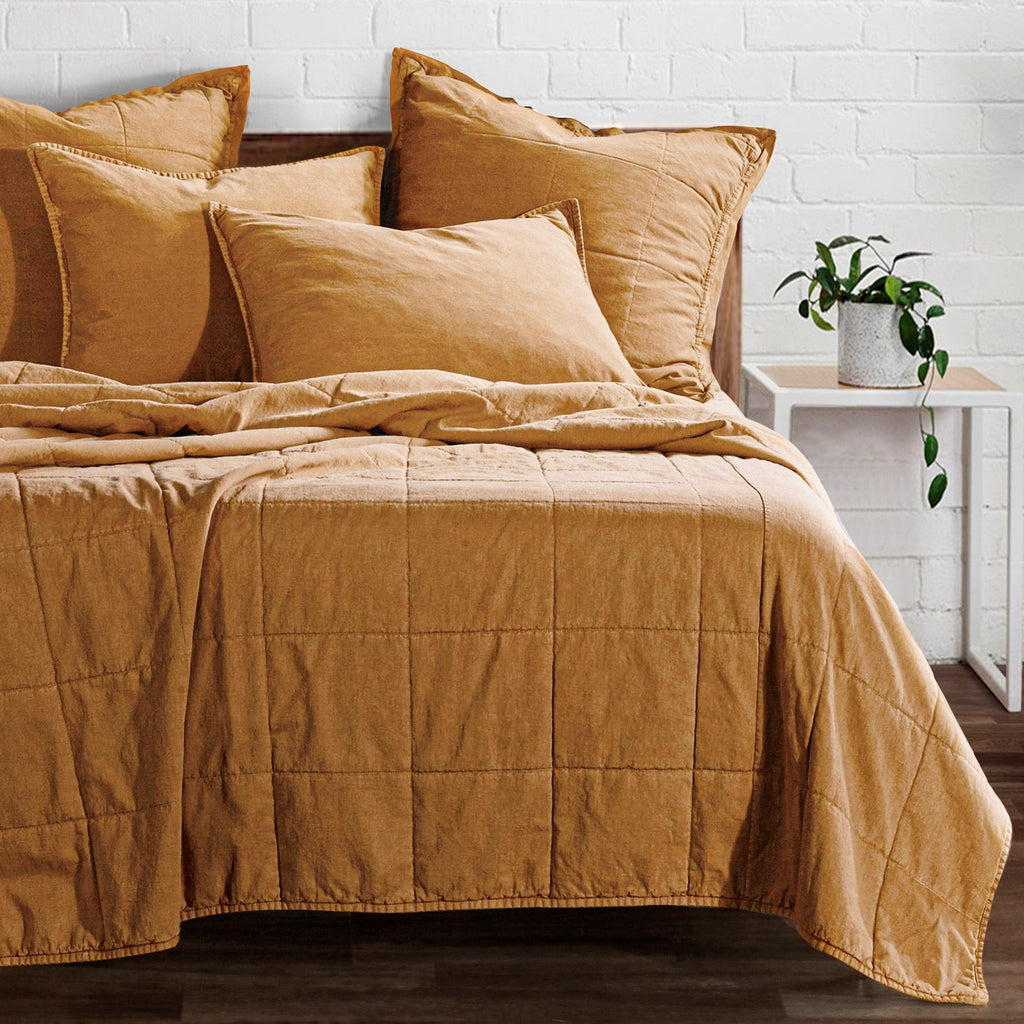 Terra Cotta Stonewashed Canvas Coverlet - Your Western Decor