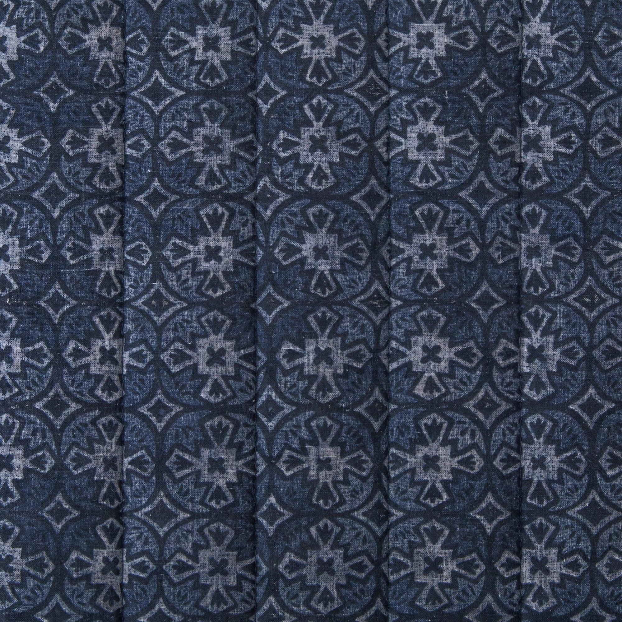 Pattern one on reversible dark blue quilt - Your Western Decor