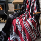 Faux Fur Aztec Blanket Red+Black - Your Western Decor