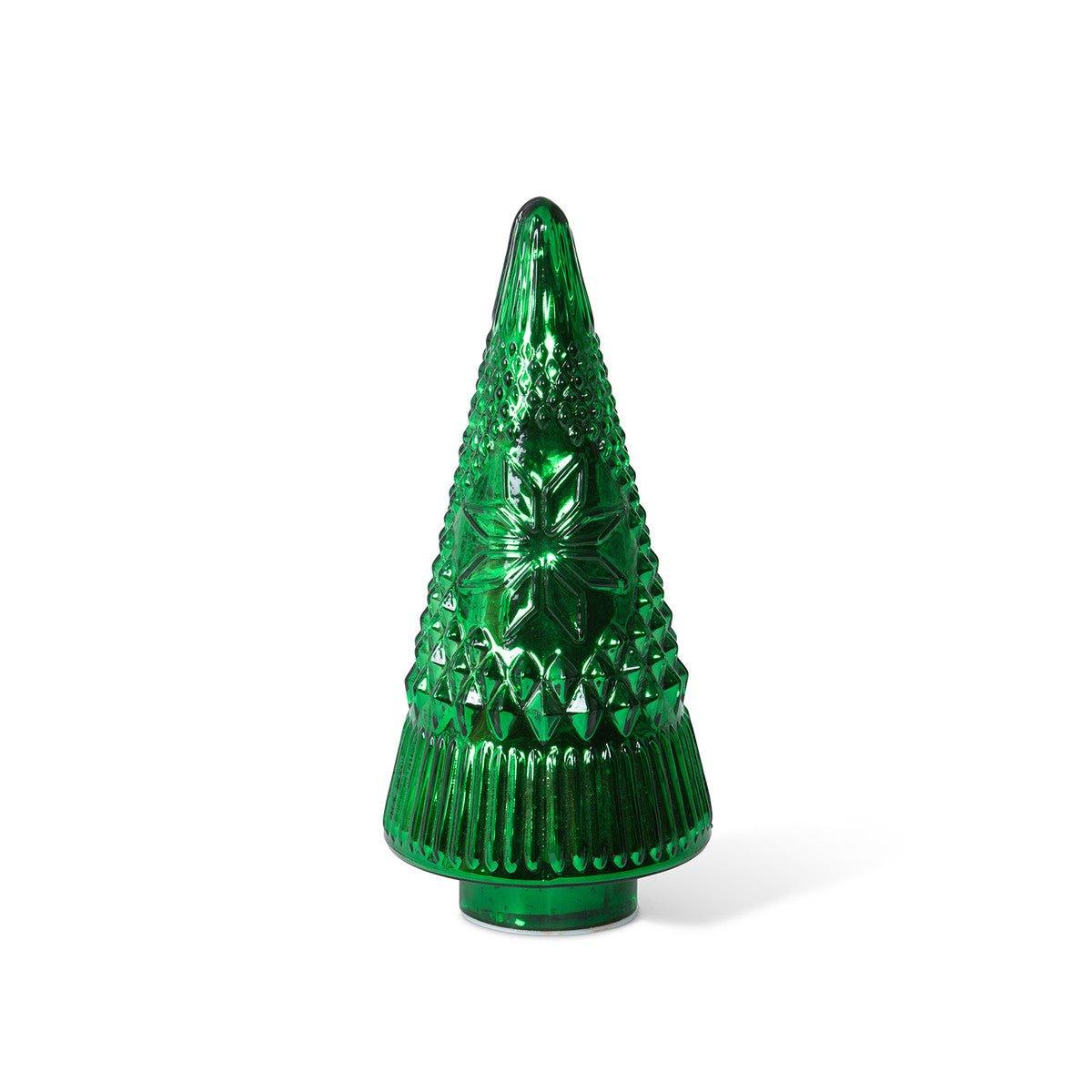 Festive Green Glass Lit Tree 12" - Your Western Decor