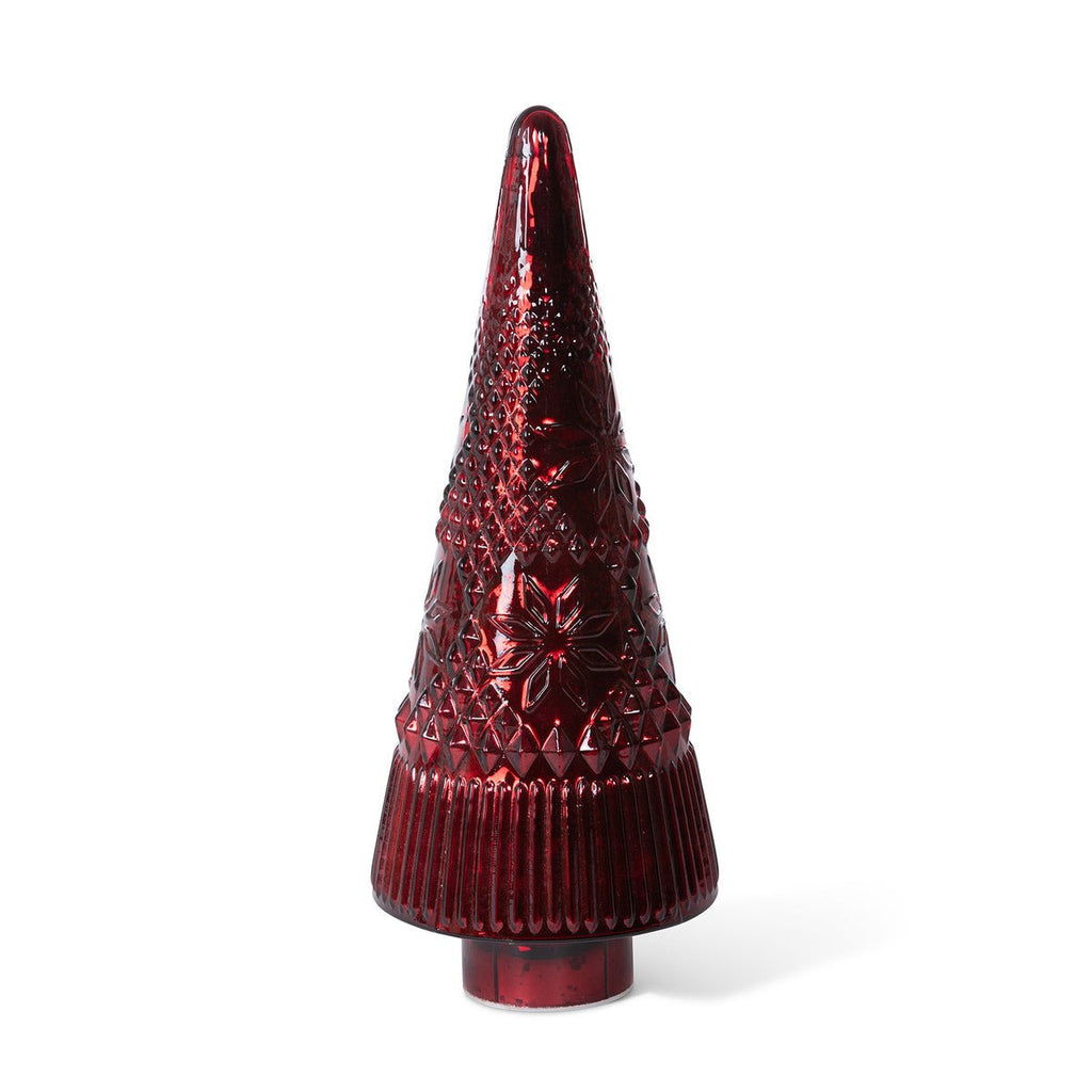 Festive Red Glass Lit Tree - Your Western Decor