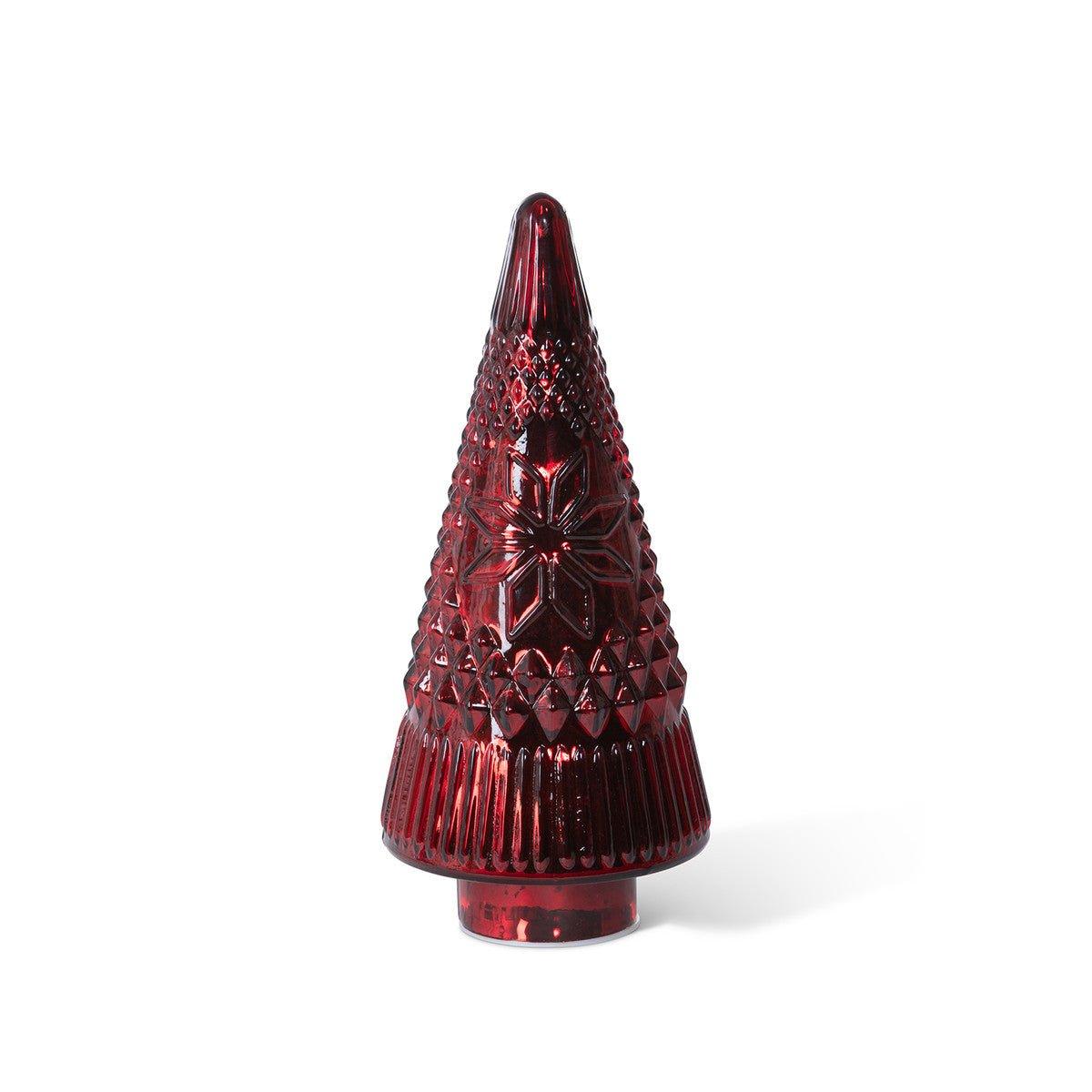 Festive Red Glass Lit Tree 12" - Your Western Decor