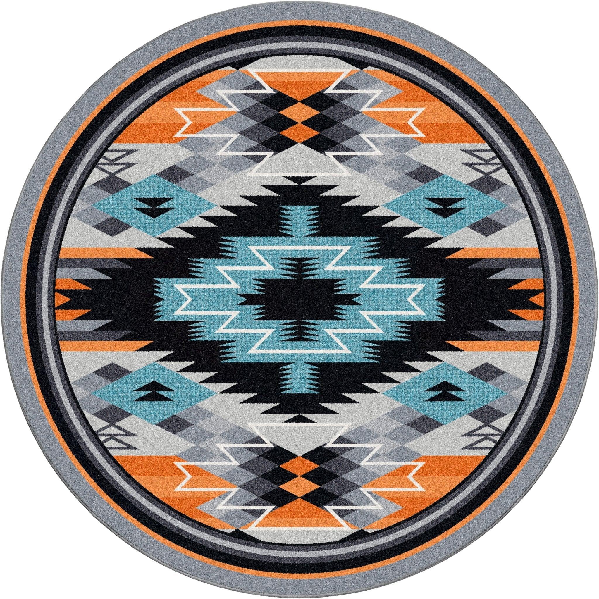 Fire Radio Waves Round Rug - Your Western Decor