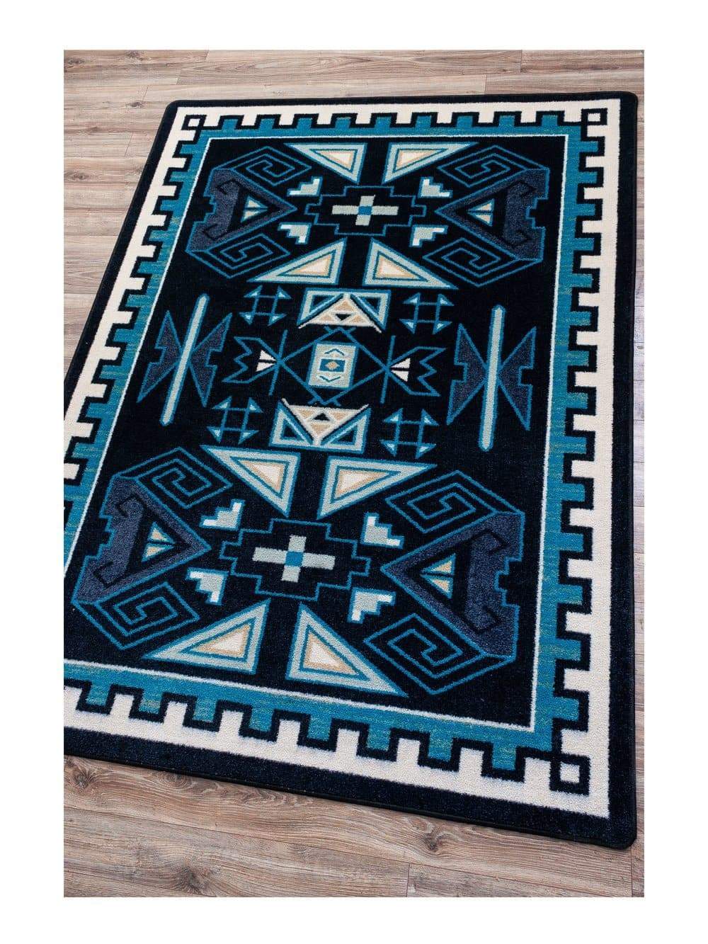 Four Rams Blue Contemporary Rugs Made in the USA - Your Western Decor