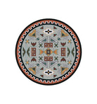 Four Rams Rust Boarder Round Area Rug - made in the USA - Your Western Decor