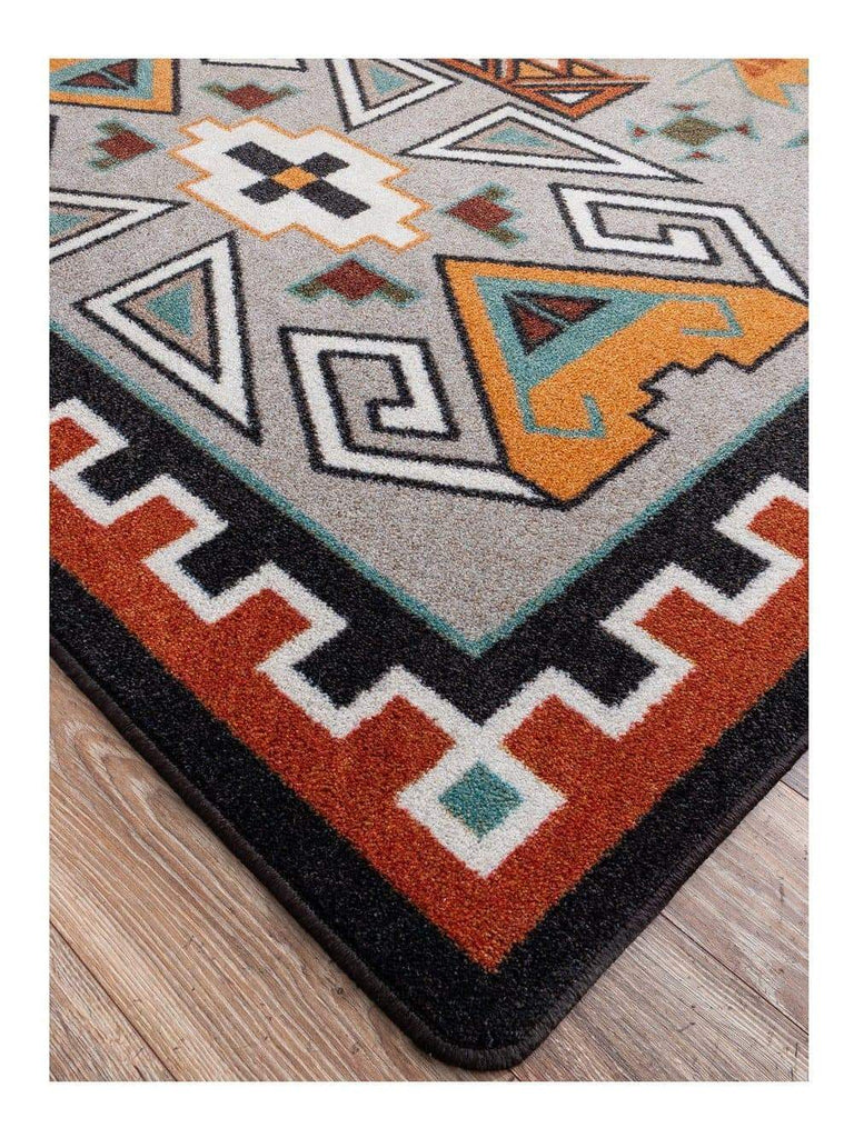 Four Rams Rust Boarder rug corner detail - Your Western Decor