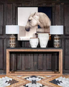 Furrowed Bark & Hickory Sofa Table setting - Your Western Decor