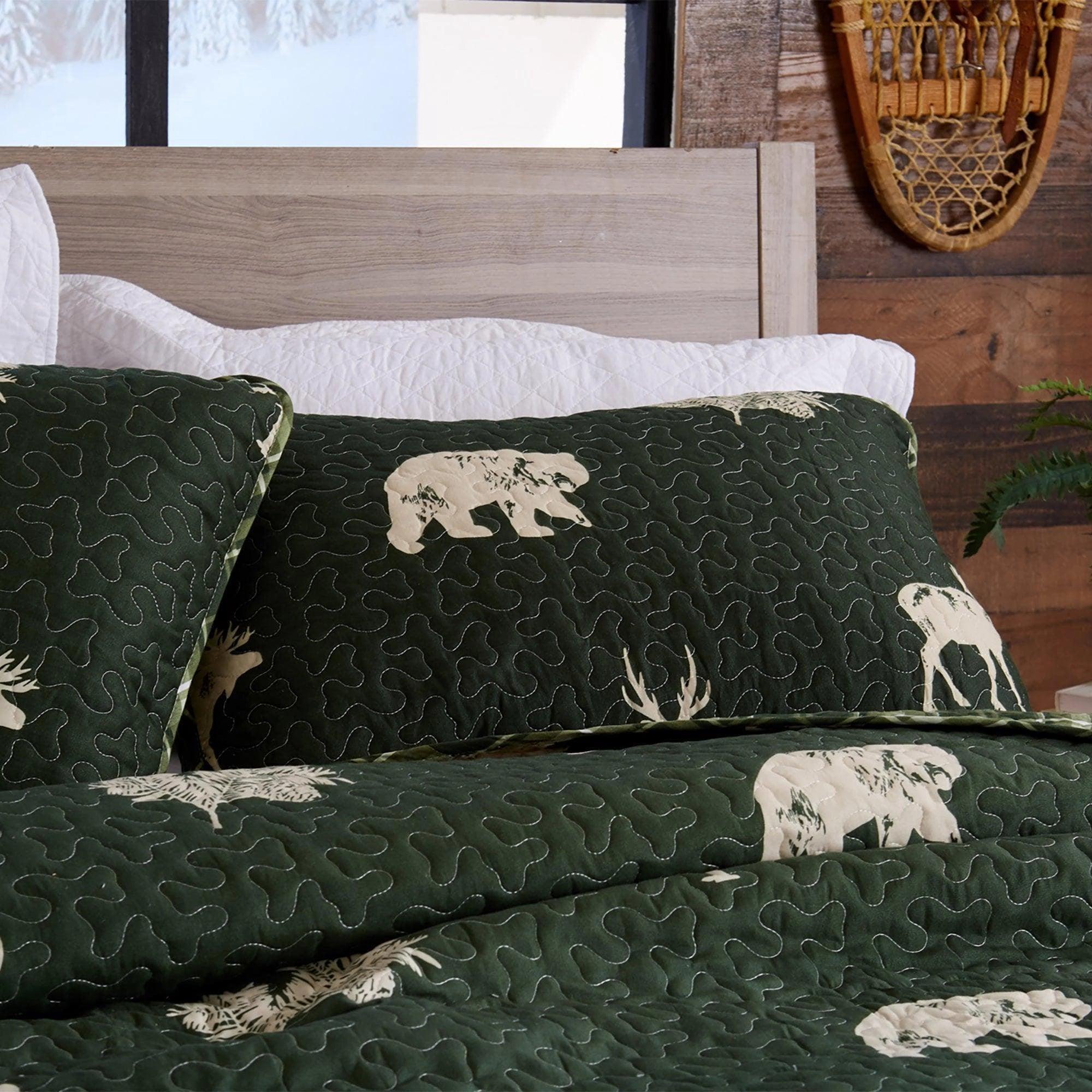 Wildlife Lodge Quilt Set Green - Your Western Decor