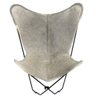 Cowhide Grey Butterfly Chair - Natural Cowhide - Black Legs - Foldable - Your Western decor