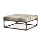 Grey Cowhide Square Ottoman - Your Western Decor