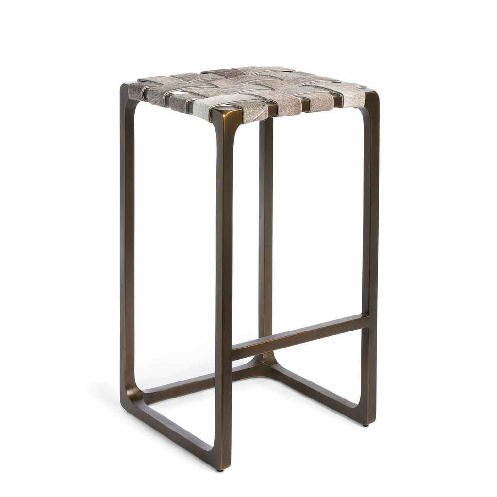 Gris Grey Cowhide Barstool - Your Western Decor