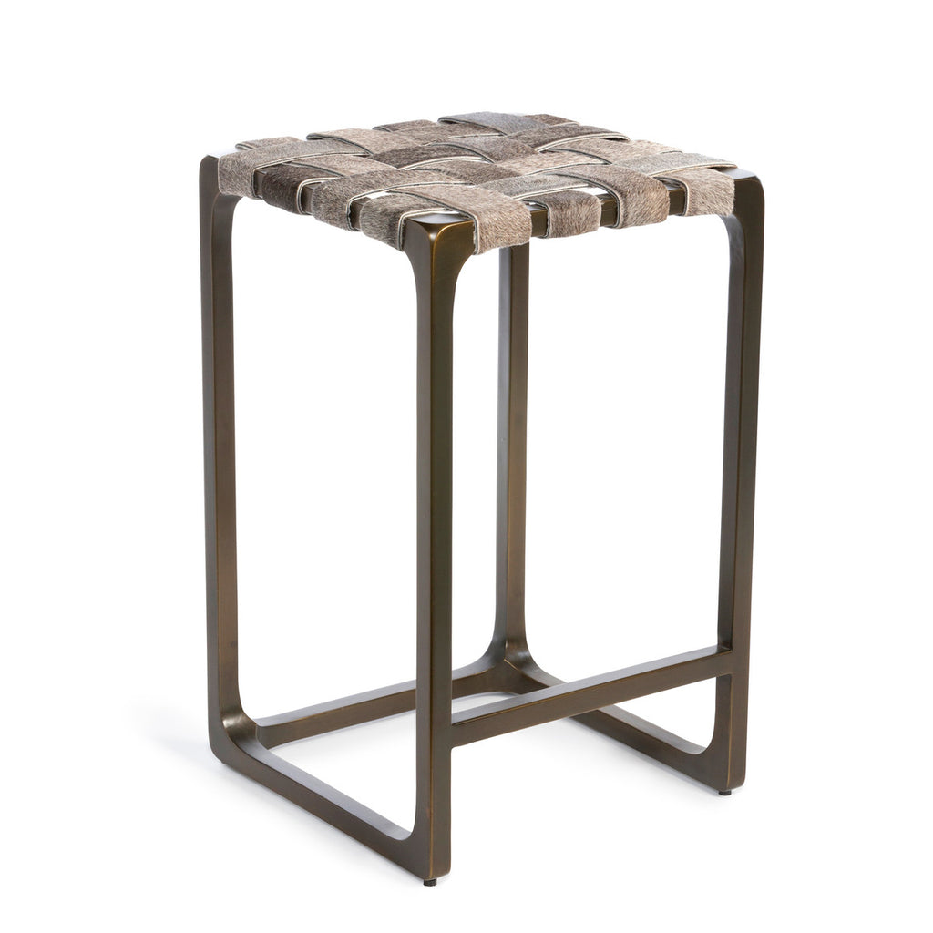 Gris Grey Cowhide Counter Stool - Your Western Decor