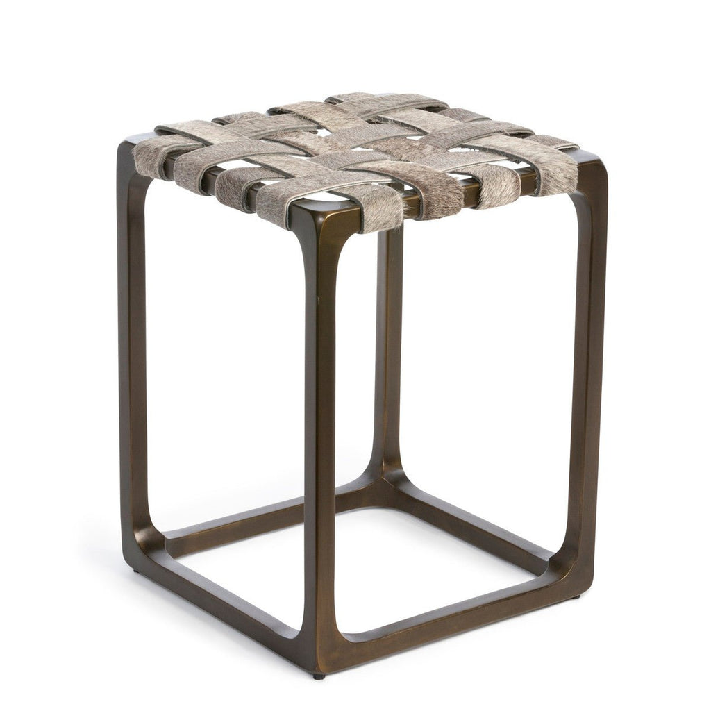 Gris Grey Cowhide Stool - Your Western Decor