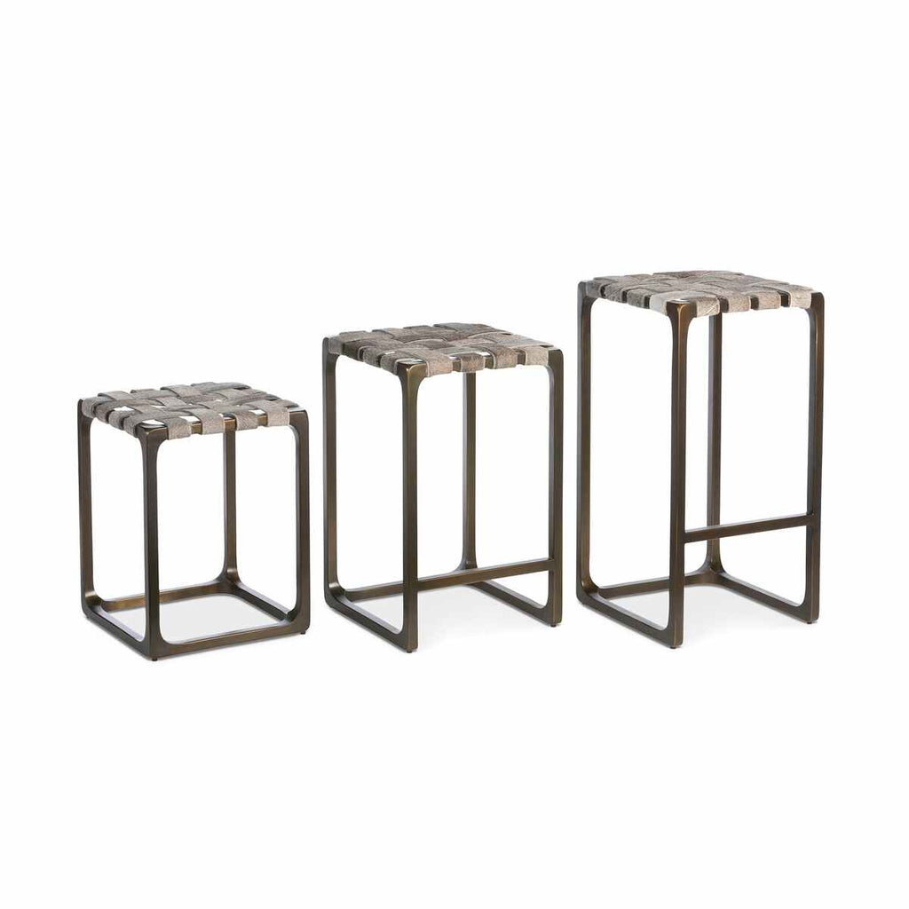 Gris Grey Cowhide Stools - Your Western Decor