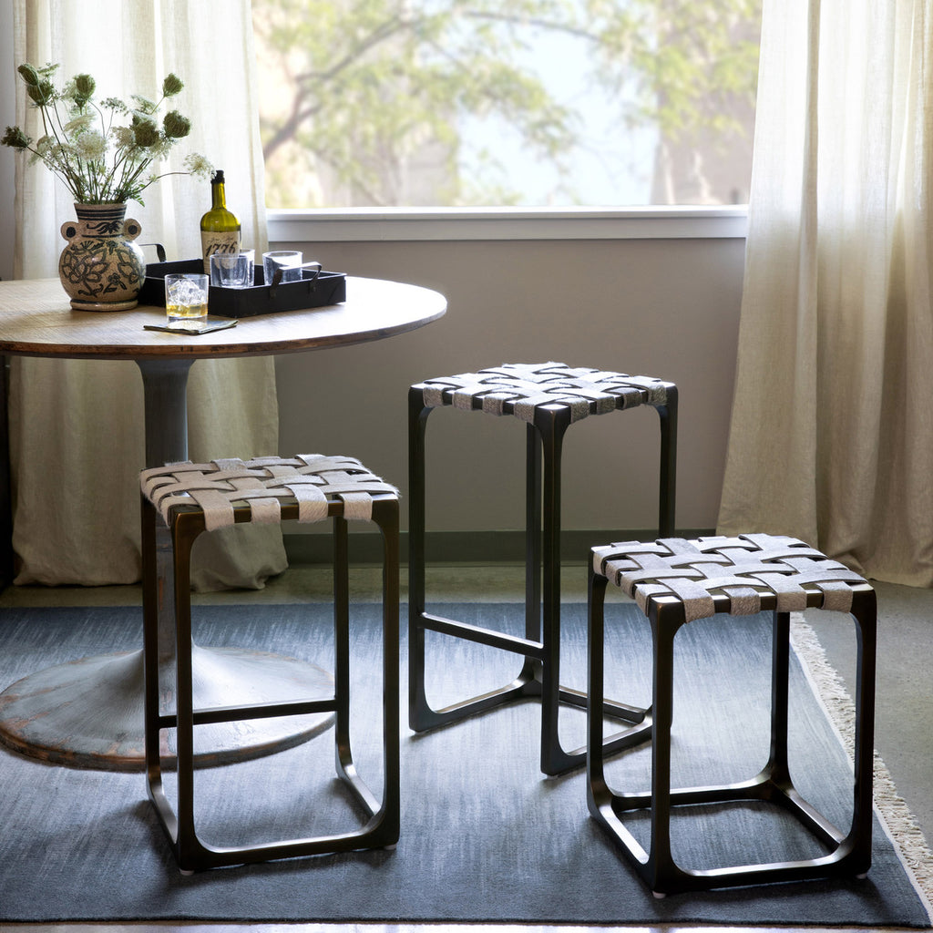 Gris Grey Cowhide Stools - Your Western Decor