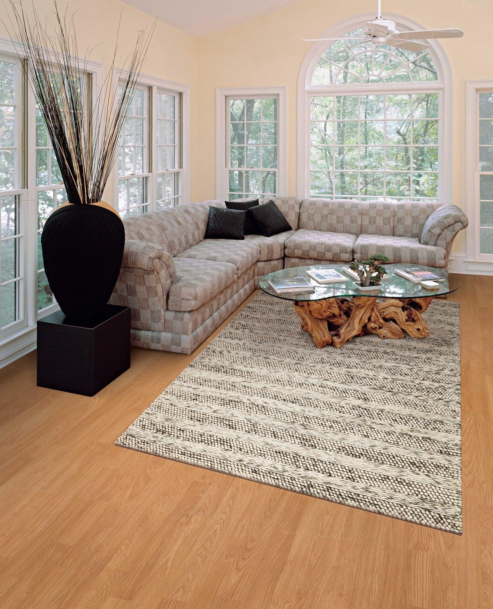 Heather Grey Wool Rug 5'x7' - Your Western Decor