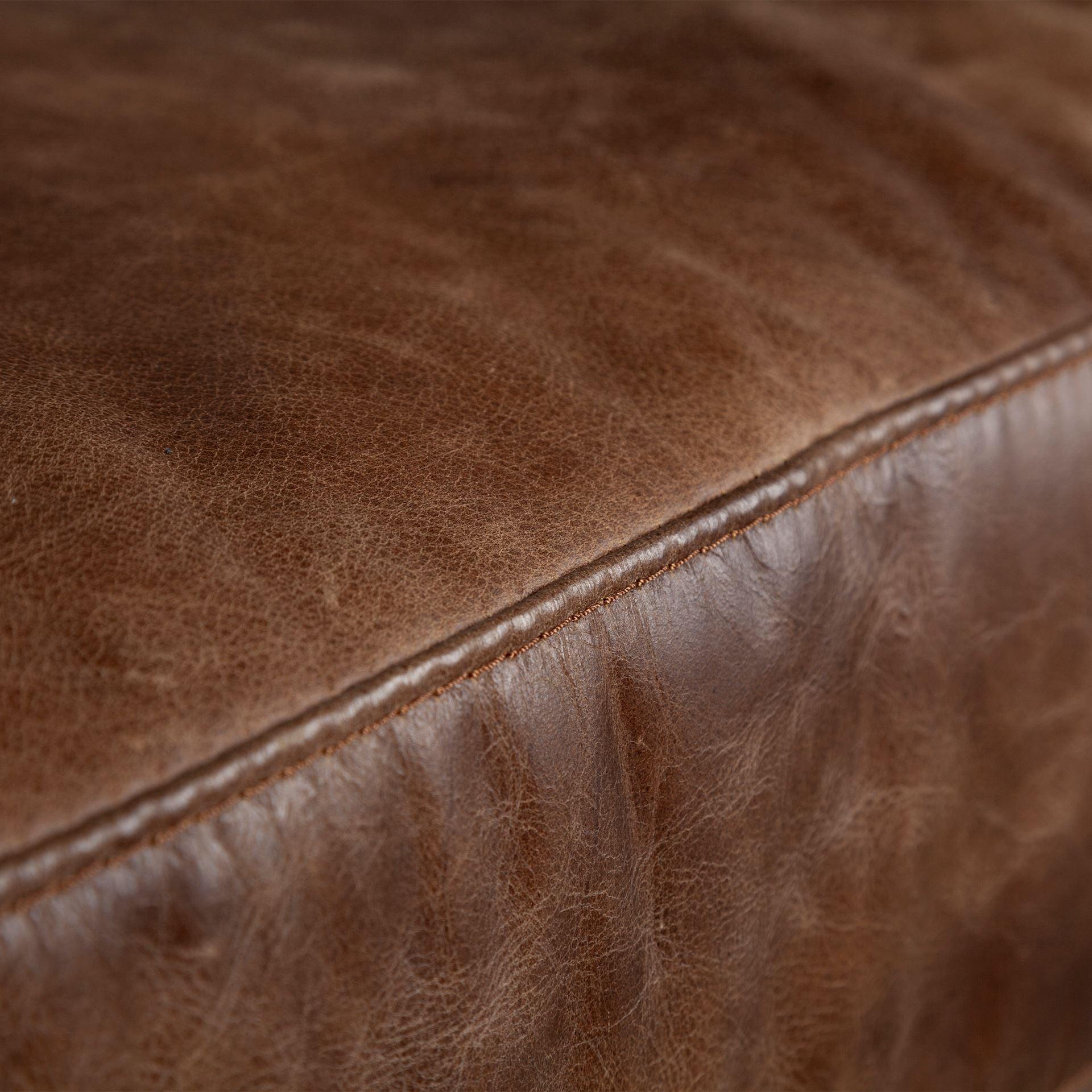 Espresso Brown Wide Leather Accent Chair - Your Western Decor