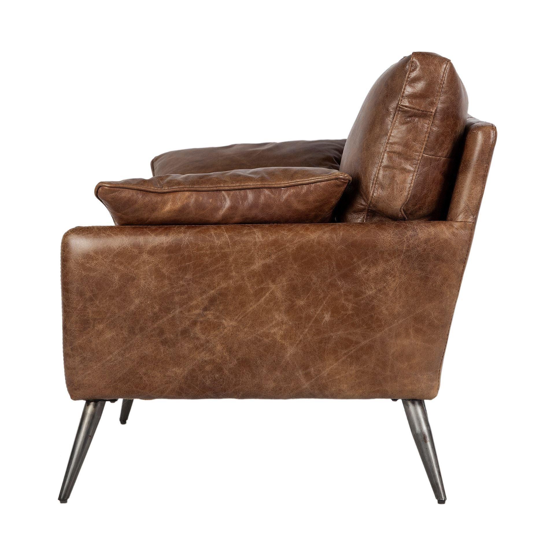 Espresso Brown Wide Leather Accent Chair - Your Western Decor