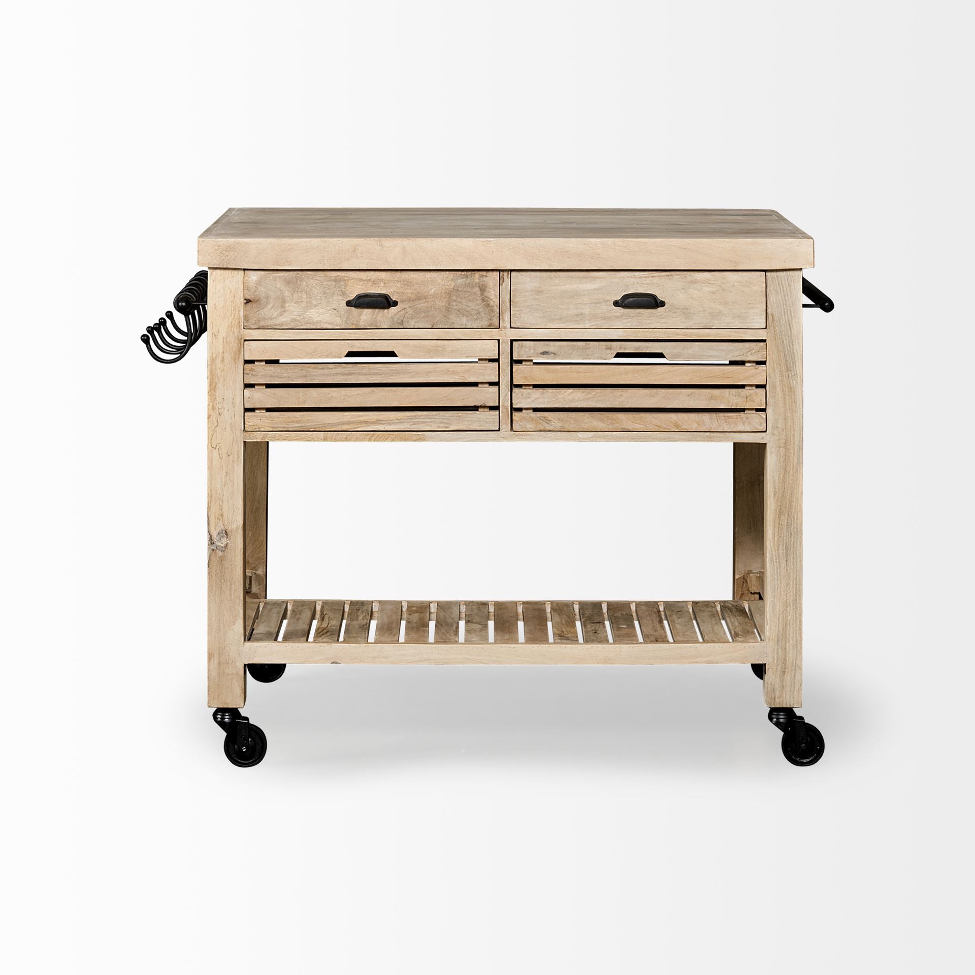 Modern Farmhouse Rolling Kitchen Island Or Bar Cart - Your Western Decor