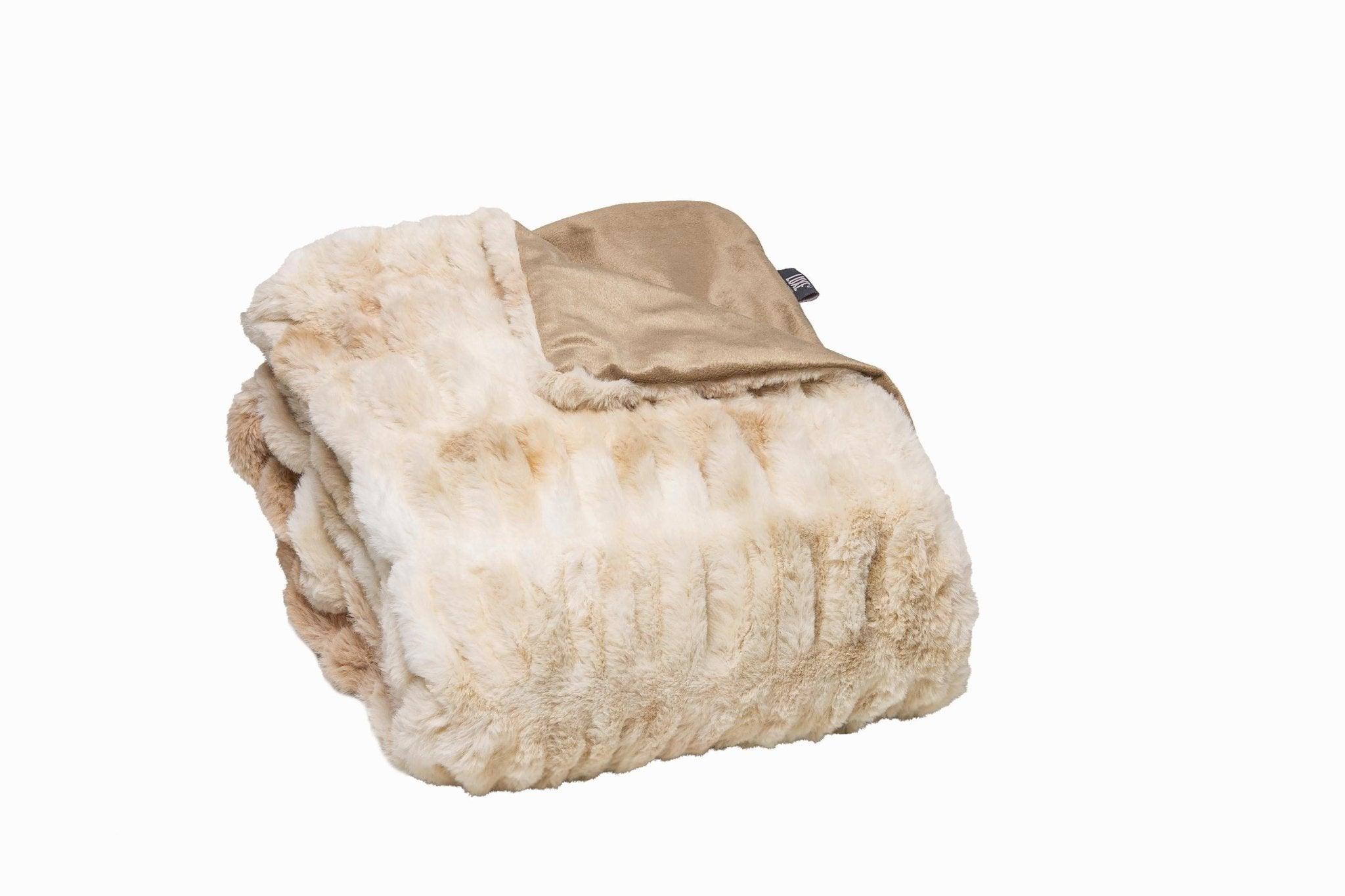 Beige Faux Fur Throw Blanket - Your Western Decor