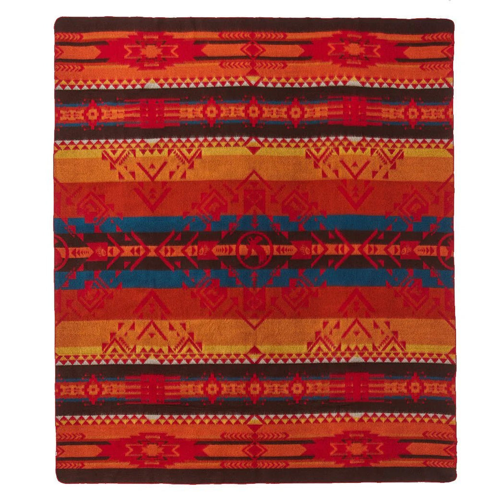 Wildfire Red Handwoven Blanket Reverse Side - Your Western Decor