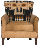 Leather and Pendleton Harding Southwestern fabric arm chair 