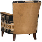 Pendleton harding fabric and leather chair back 