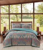 Harding Comforter Set - Pendleton Harding Pattern - Gray, Tan, Turquoise, Orange - 3 Piece Set - Your Western Decor