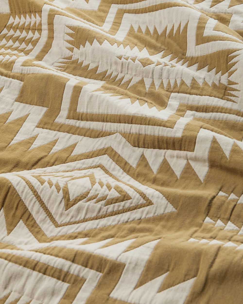 Harding Star Matelasse Coverlet - Mustard Yellow & White - Pendleton Harding Star Pattern - Your Western Decor