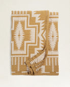 Harding Star Matelasse Coverlet - Mustard Yellow & White - Pendleton Harding Star Pattern - Your Western Decor