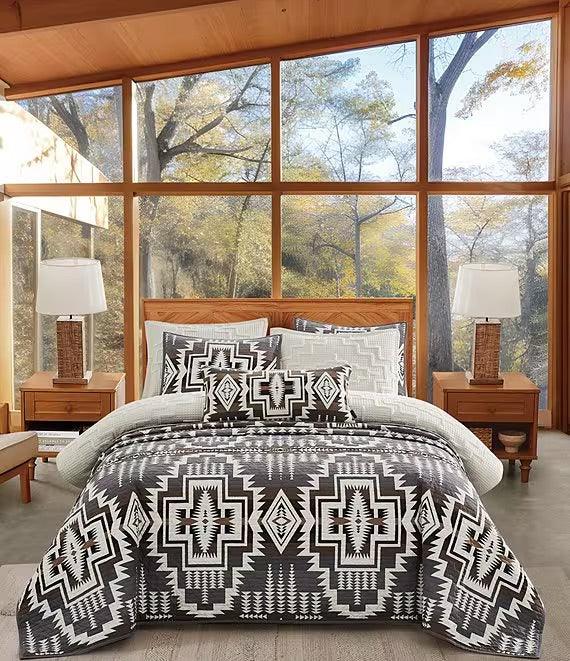 Harding Star Pendleton Coverlet Set - Quilted Bedding - Pendleton Pattern - 3 Piece Quilt Set - Your Western Decor