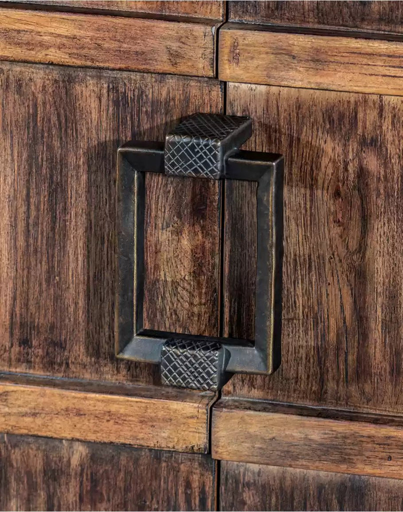 American made rustic Hickory 4-Door Sideboard door handles - Your Western Decor