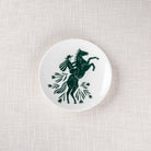 Green and white hold your horses canape plate with rearing horse and rider - Your Western Decor