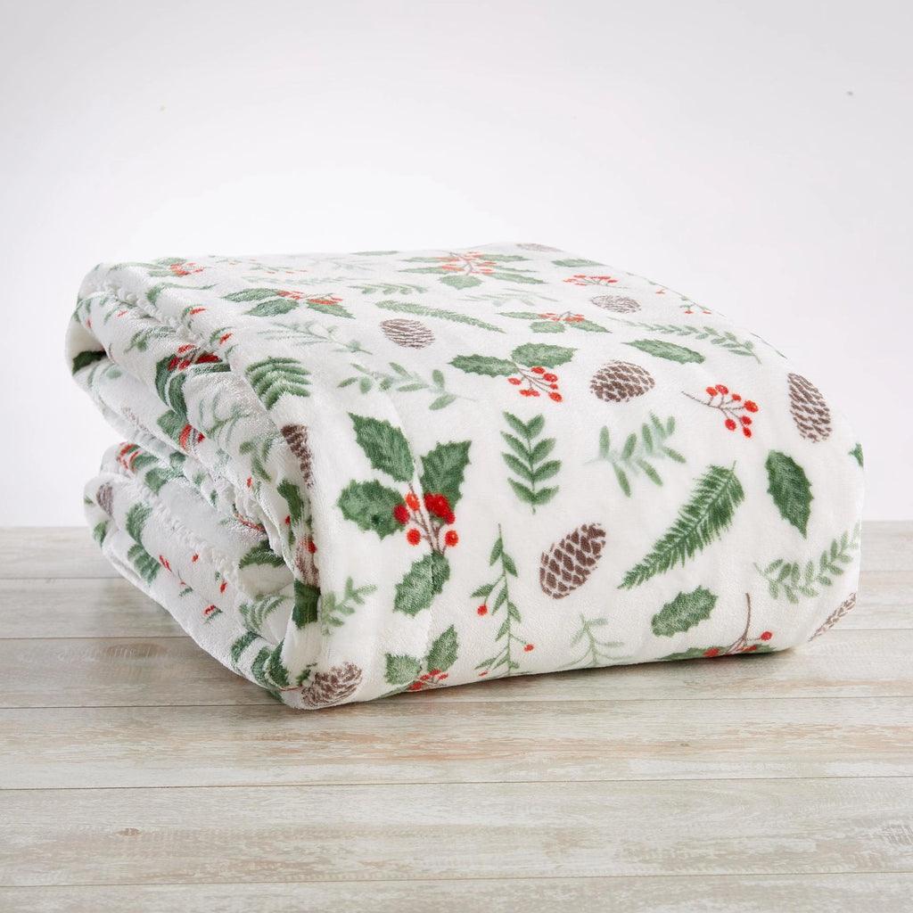 Holly Jolly Mistletoe Sherpa Throw Blanket - Your Western Decor