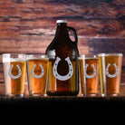 Deep Carved Horseshoe Pint Glasses 