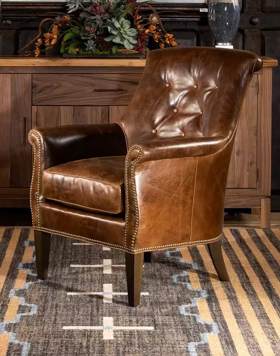 American Made Hutton Leather Accent Chair - Your Western Decor